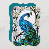 すべての行事カードピーコック 招待状 (正面/裏面)