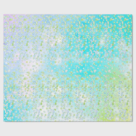 すべての行事グリーンアクアブルーラグジュアリーシークインスパークル ラッピングペーパー (フラット)
