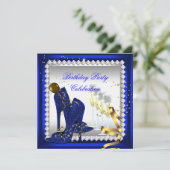 すべての行事シャンパン王室のブルーヒール金ゴールドパーティー 招待状 (スタンド正面)