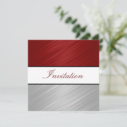 すべての行事ダークレッドシルバーストライプパーティー 招待状 (スタンド正面)