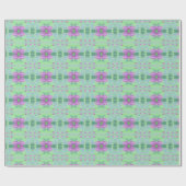 すべての行事ティール（緑がかった色）ラッピング紙インパープルフローラ ラッピングペーパー (フラット)