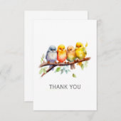 すべての行事バードサンキューノートカード サンキューカード (正面/裏面)