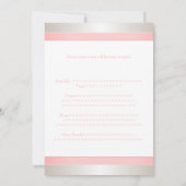 すべての行事パステルピンクシルバーホワイト 招待状 (裏面)