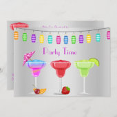 すべての行事ビーチカクテルパーティの招待状シルブ 招待状 (正面/裏面)