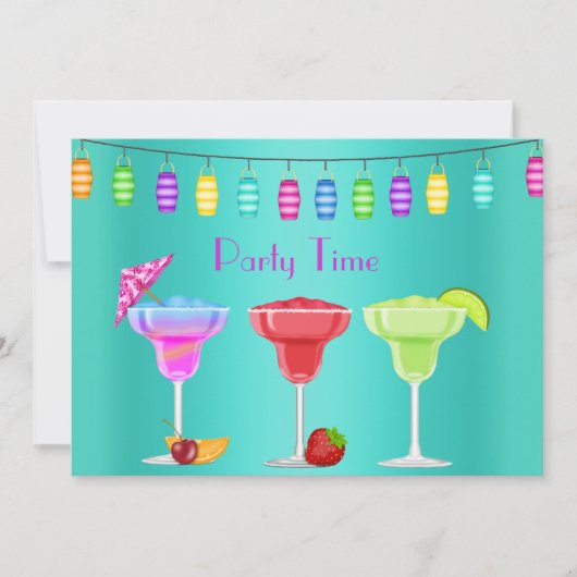 すべての行事ビーチカクテルパーティの招待状ティール（緑がかった色） 招待状 (正面)