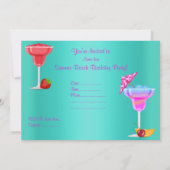 すべての行事ビーチカクテルパーティの招待状ティール（緑がかった色） 招待状 (裏面)