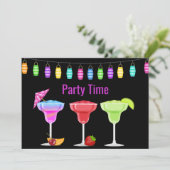 すべての行事ビーチカクテルパーティの招待状ネイビー 招待状 (スタンド正面)