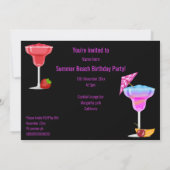 すべての行事ビーチカクテルパーティの招待状ネイビー 招待状 (裏面)