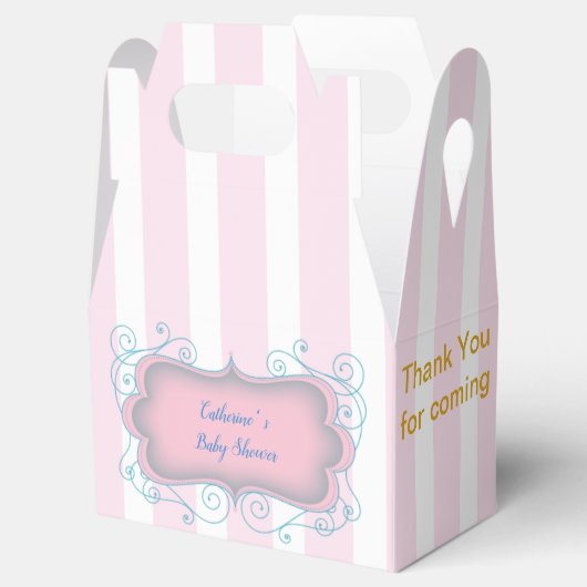 すべての行事ピンクストライプパーティー フェイバーボックス (オープン)