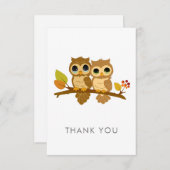 すべての行事フクロウサンキューノーテカード サンキューカード (正面/裏面)