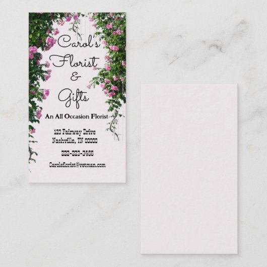 すべての行事フローリスト 名刺 (正面/裏面)