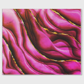 すべての行事ホットピンクマーブル金ゴールドグリッタープレゼント ラッピングペーパー (フラット)