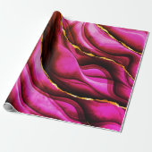 すべての行事ホットピンクマーブル金ゴールドグリッタープレゼント ラッピングペーパー (アンロールド)