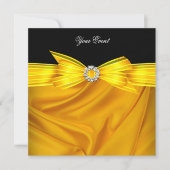 すべての行事ラグジュアリーイエローブラックパーティー 招待状 (正面)