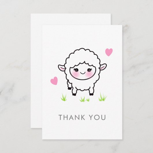 すべての行事リトルラムサンキューノーテカード サンキューカード (正面/裏面)