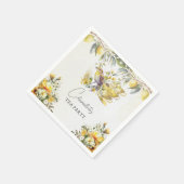 すべての行事レモンティーパーティーヴィンテージ スタンダードカクテルナプキン (角)