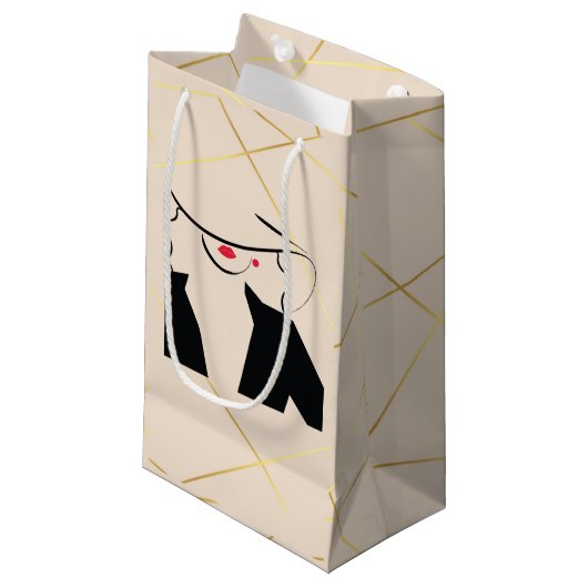 すべての行事向けの成長と素晴らしい金ゴールド抱き枕 スモールペーパーバッグ (正面アングル)