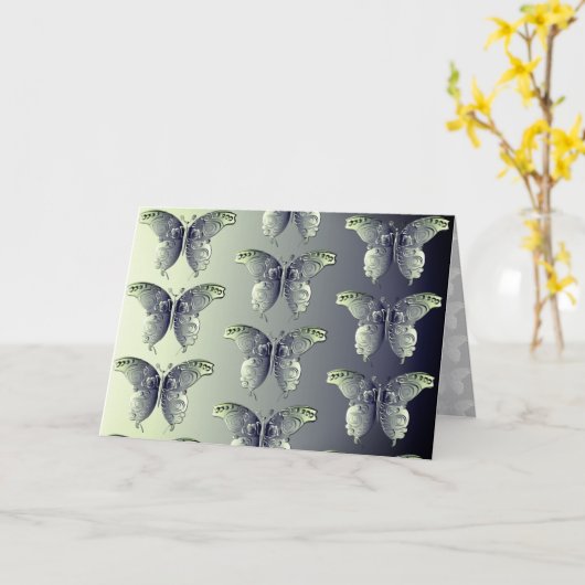 すべての行事蝶グラフィック空白の カード (黄色い花)