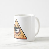 すべての見ているピラミッドの目 コーヒーマグカップ (正面右)