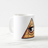 すべての見ているピラミッドの目 コーヒーマグカップ (正面左)