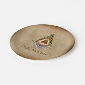 すべての見る目が付いている手描きの正方形そしてコンパス ペーパープレート (アングル)