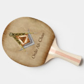 すべての見る目が付いている手描きの正方形そしてコンパス 卓球ラケット (横)