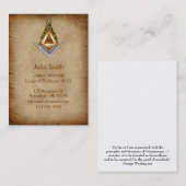 すべての見る目が付いている手描きの正方形そしてコンパス 名刺 (正面/裏面)