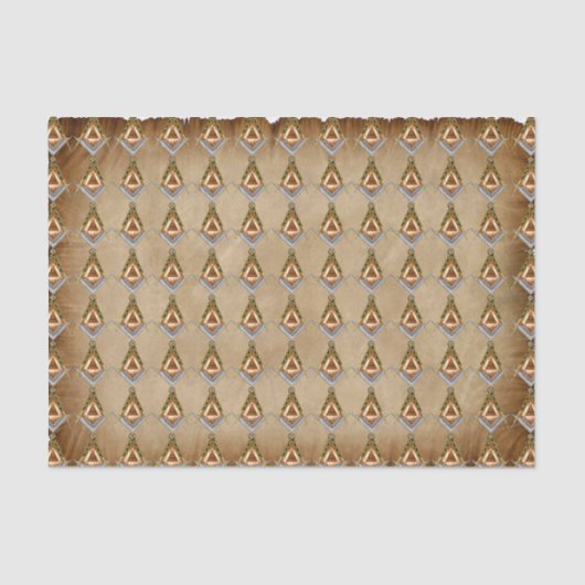 すべての見る目が付いている手描きの正方形そしてコンパス 薄葉紙 (正面)