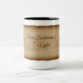 すべての見る目が付いている正方形そしてコンパス ツートーンマグカップ (中央)