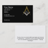 すべての見る目が付いている正方形そしてコンパス 名刺 (正面/裏面)