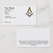 すべての見る目が付いている正方形そしてコンパス 名刺 (正面/裏面)