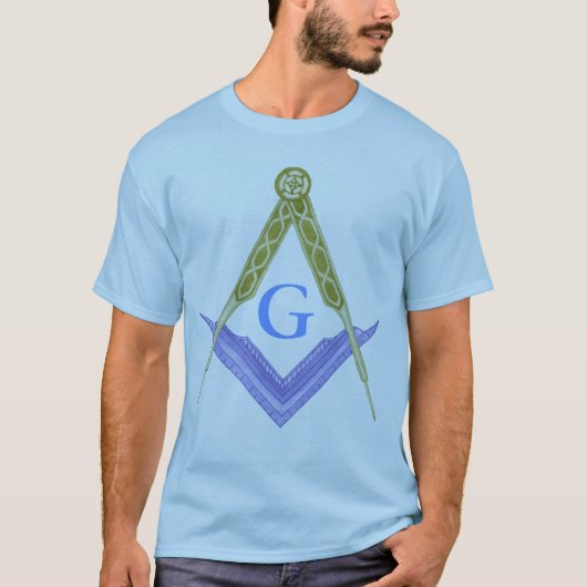 すべての見る目が付いている正方形そしてコンパス Tシャツ (正面)