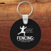 すべての親のおもしろいフェンシングプレーヤーフェンス キーホルダー (正面)