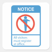 すべての訪問者に通知 スクエアシール (正面)