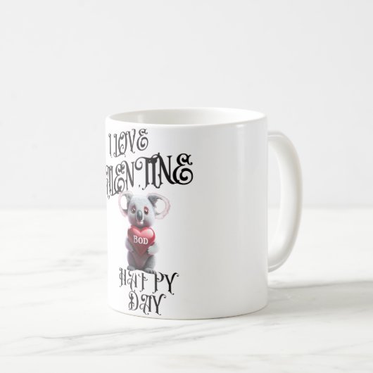 すべての詳細で愛 – バレンタインデーのロゴデザイン コーヒーマグカップ (正面右)