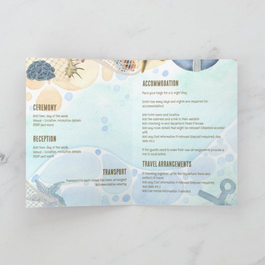 すべての詳細を持つ4pg宛先ウェディング招待状 カード (内部)