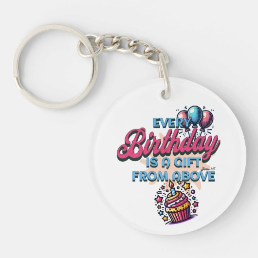 すべての誕生日は上からの贈り物である – James 1:17 キーホルダー (正面)