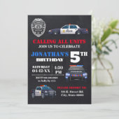 すべての警察ユニット あらゆる年齢の誕生日 招待状 (スタンド正面)