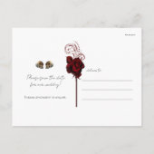 すべての赤いバラ&スカルダークフローラ日付を保存 案内ポストカード (裏面)