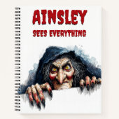 すべての赤い不気味な魔女ハロウィーンを見る ノートブック (正面)