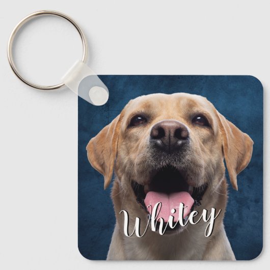 すべての足のカスタム問題の両面ドッグフォト&引用文 キーホルダー (正面)
