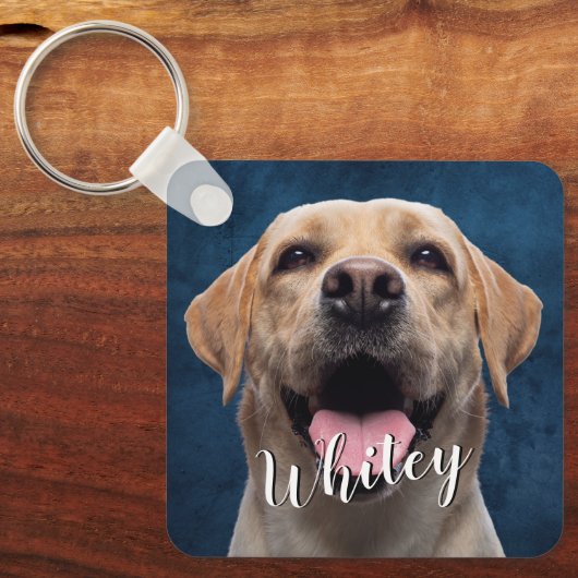 すべての足のカスタム問題の両面ドッグフォト&引用文 キーホルダー (正面)
