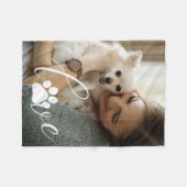 すべての足の愛:犬パーソナライズされたの恋人の写真 フリースブランケット (正面(横))