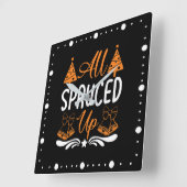 すべての跳ね上げ – クリスマスデザイン スクエア壁時計 (傾斜)