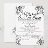 すべての道はあなたに続く 結婚式の招待状 案内状 (正面/裏面)