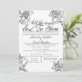 「すべての道はあなたに通じる」ウェディング招待状 案内状 (スタンド正面)