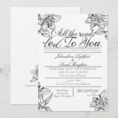 「すべての道はあなたへ」ウェディング招待状 案内状 (正面/裏面)