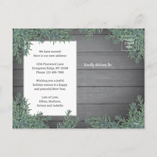 すべての道は家に通じる 新しい住所 クリスマス 1枚の写真 シーズンポストカード (裏面)