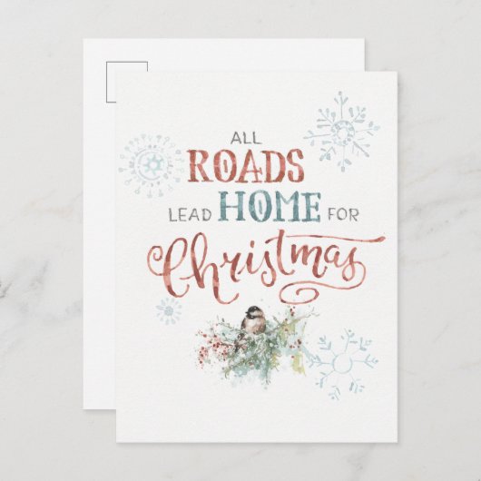 すべての道路がクリスマスに帰宅 シーズンポストカード (正面/裏面)