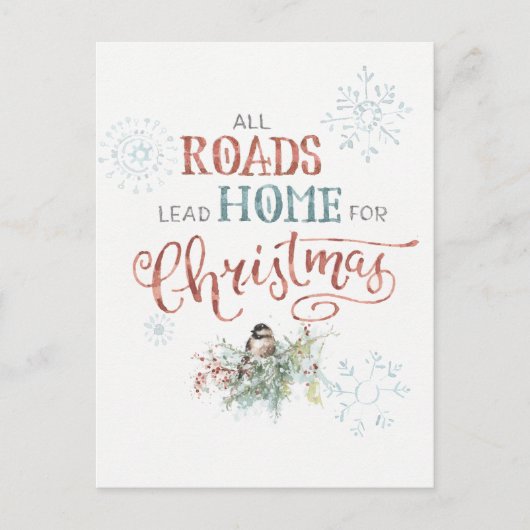 すべての道路がクリスマスに帰宅 シーズンポストカード (正面)
